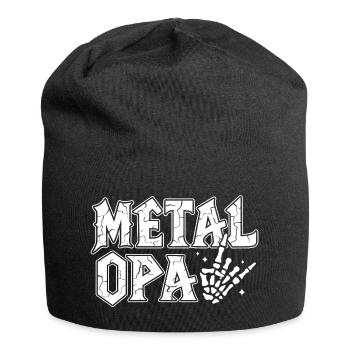 Metal Grandpa Heavy Metal Gift Rocker Skull - Jersey Beanie - black - Front
