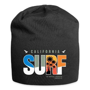 Surf California Palm Sunset - Jersey Beanie - black - Front