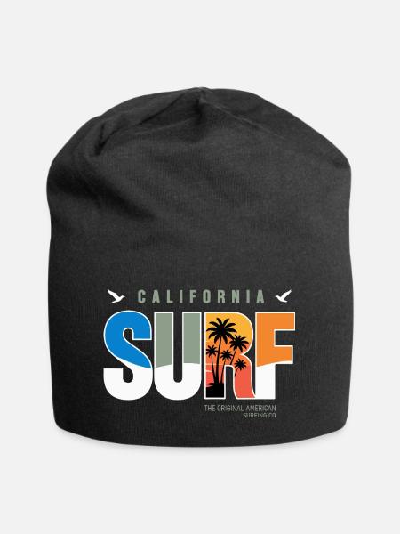 Surf California Palm Sunset - Jersey-Beanie - Schwarz