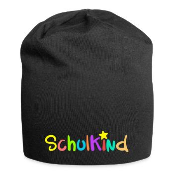 SCHULKIND - Einschulung Erstklässler Klasse 1 - Jersey-Beanie - Schwarz - Vorne