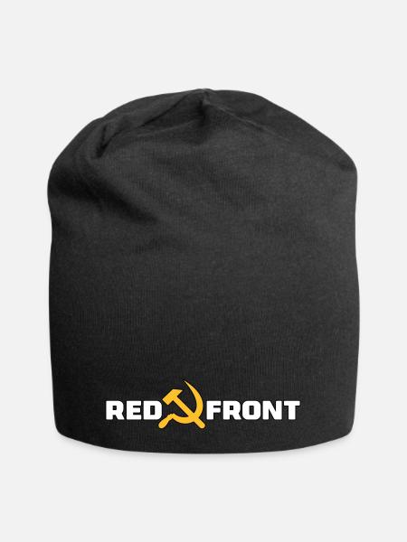 Front rouge - marteau et faucille - Bonnet en jersey - noir
