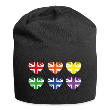 UK RAINBOW FLAG - Jersey Beanie - black - Front