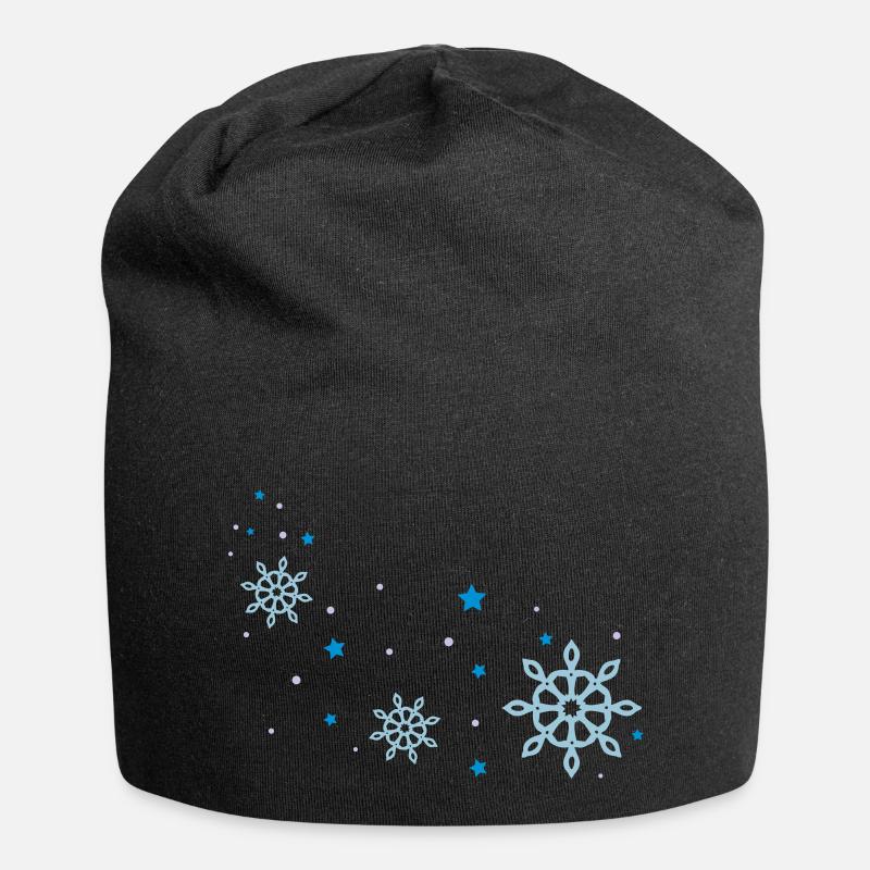 schneeflocken - Jersey-Beanie - Schwarz