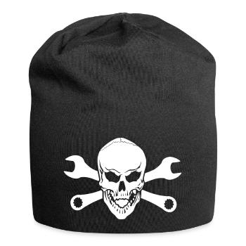 Mechanic skull - Jersey Beanie - black - Front