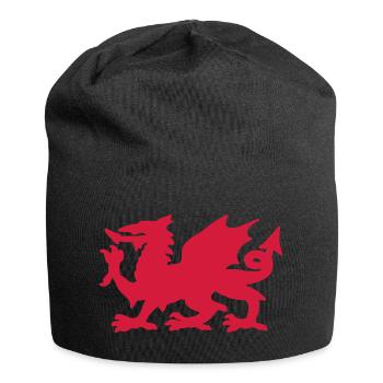 Welsh Dragon - Jersey Beanie - black - Front