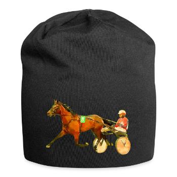 Traber Trabrennen Pferderennen - Jersey-Beanie - Schwarz - Vorne