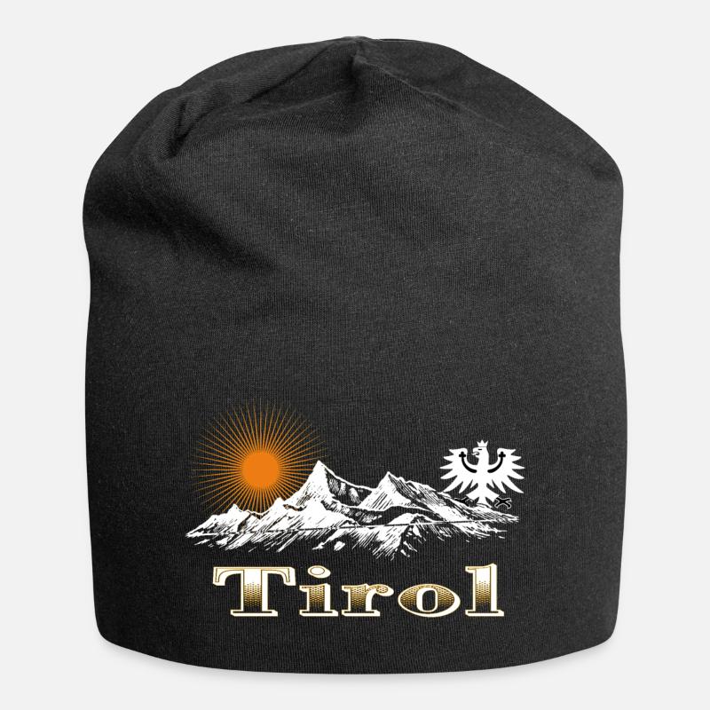 Tiroler Berge - Jersey-Beanie - Schwarz