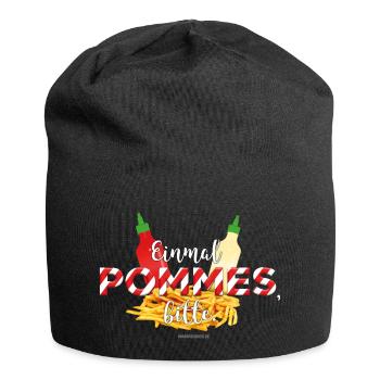 Pommes Schranke T-Shirt Design - Jersey-Beanie - Schwarz - Vorne