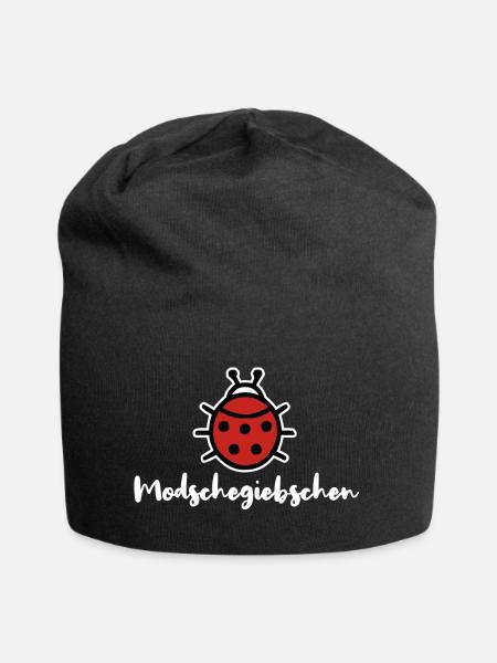 Modschegiebchen Marienkäfer Sächsisch Dialekt - Jersey-Beanie - Schwarz