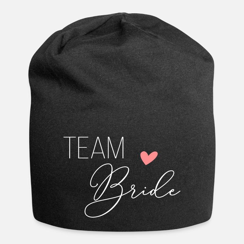 Team Bride Herz 2 - Jersey-Beanie - Schwarz