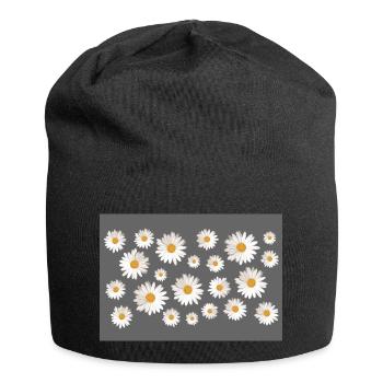 Gänseblümchen - Jersey-Beanie - Schwarz - Vorne
