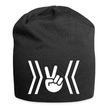 Peace White Large - Jersey Beanie - black - Front