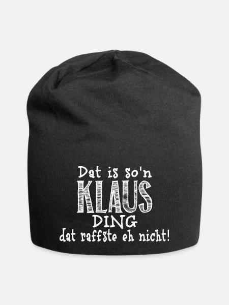 Klaus - Jersey-Beanie - Schwarz