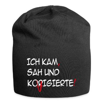 Ich kam, sah und korrigierte - Jersey-Beanie - Schwarz - Vorne