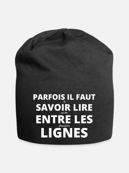 Parfois il faut savoir lire entre les lignes - Bonnet en jersey - noir