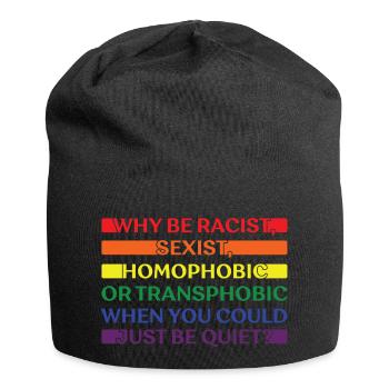 LGBTQ Nonbinary Colorful Rainbow Flag LGBTQ+ Pride - Jersey Beanie - black - Front