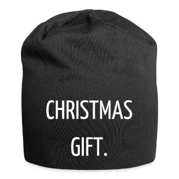 Weihnachtsgeschenk - Jersey-Beanie - Schwarz - Vorne