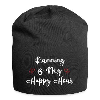 Running is My Happy Hour - Jersey Beanie - black - Front