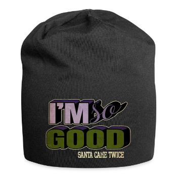 happy funny gym humor christmas present awesome - Jersey-Beanie - Schwarz - Vorne