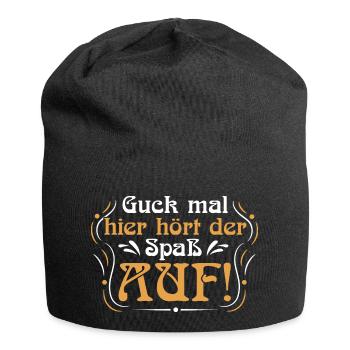 Spaß Ende - Lustiger Spruch Witzig Fun Statement - Jersey-Beanie - Schwarz - Vorne