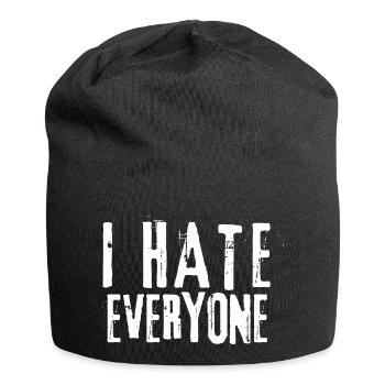 Ich hasse jeden - Jersey-Beanie - Schwarz - Vorne