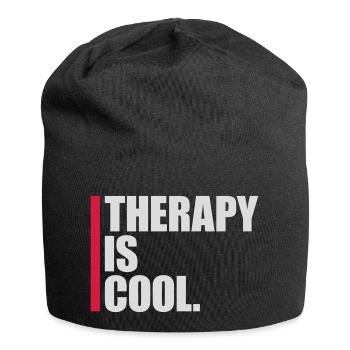 therapy is cool Quote - Jersey Beanie - black - Front