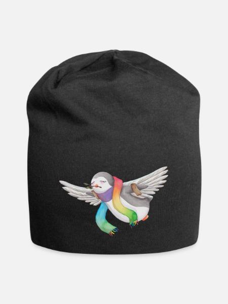 Pinguin für Frieden - Jersey-Beanie - Schwarz