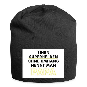 Einen Superhelden ohne Umhang nennt man Papa - Jersey-Beanie - Schwarz - Vorne