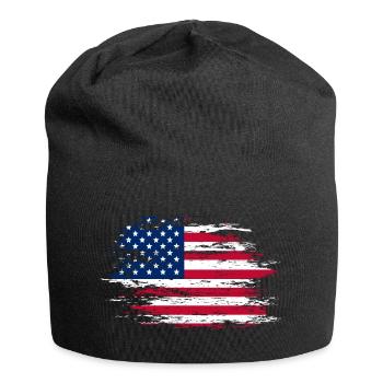 USA Flagge used - Jersey-Beanie - Schwarz - Vorne