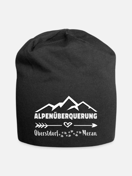 Alpenüberquerung E5 Oberstdorf Meran - Jersey-Beanie - Schwarz