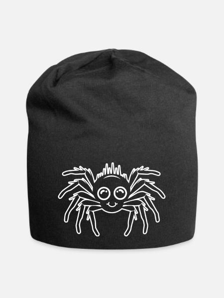 Spinne Spinnen Tiere - Jersey-Beanie - Schwarz