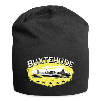 Buxtehude - Stadt Silhouette /Hase und Igel - Jersey-Beanie - Schwarz - Vorne