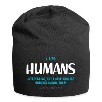 Menschen (dunkel) - Jersey-Beanie - Schwarz - Vorne