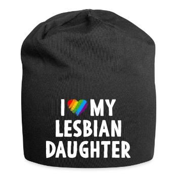 J’aime ma fille lesbienne Famille LGBT - Bonnet en jersey - noir - Devant