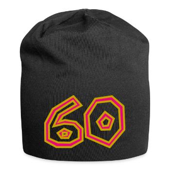 60. 60 ANS. 60e ANNIVERSAIRE. ANNIVERSAIRE 60 ANS. - Bonnet en jersey - noir - Devant