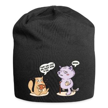 That Will Cost An Arm And A Leg Funny Cat Talking - Jersey Beanie - black - Front