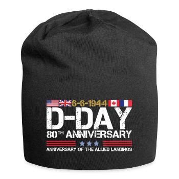 Jour J 2024 80e anniversaire du débarquement allié - Bonnet en jersey - noir - Devant
