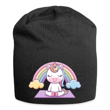 licorne de yoga - Bonnet en jersey - noir - Devant