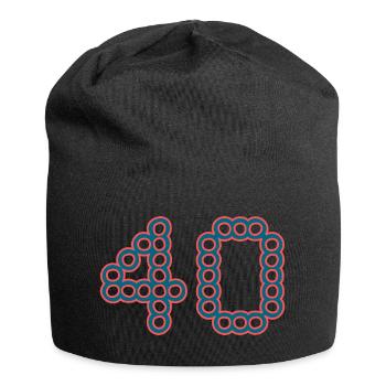 40. 40 ANS. 40e ANNIVERSAIRE. ANNIVERSAIRE 40 ANS. - Bonnet en jersey - noir - Devant