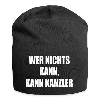 wer nichts kann kann kanzler - Jersey-Beanie - Schwarz - Vorne