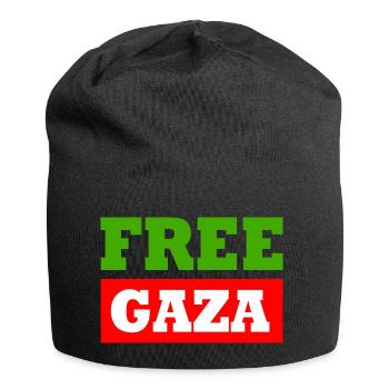 Free gaza - Jersey-Beanie - Schwarz - Vorne