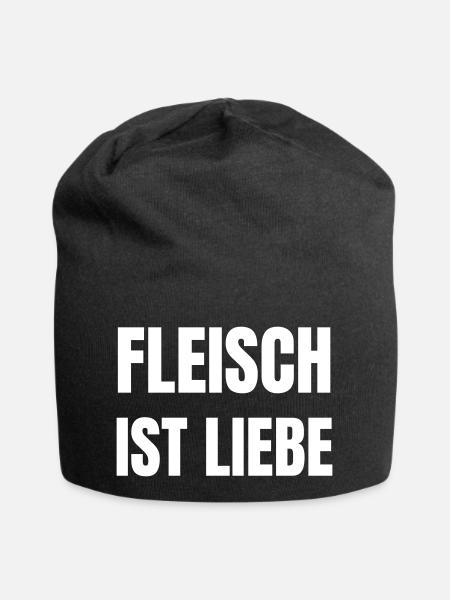Fleisch ist Liebe - Jersey-Beanie - Schwarz