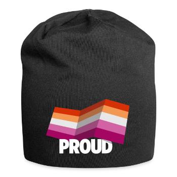 PROUD 2025 Lesbisch - Jersey-Beanie - Schwarz - Vorne