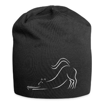 Cat line art drawing - Jersey Beanie - black - Front