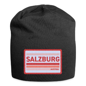 Imprimé de style rétro de Salzbourg - Bonnet en jersey - noir - Devant
