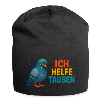 I help pigeons - Jersey Beanie - black - Front
