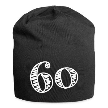 60. 60 ANS. 60e ANNIVERSAIRE. ANNIVERSAIRE 60 ANS. - Bonnet en jersey - noir - Devant