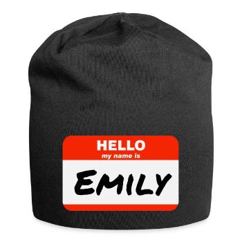 Bonjour, je m’appelle Emily Étiquette Nom Tag - Bonnet en jersey - noir - Devant