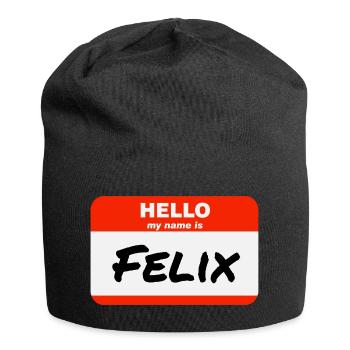 Bonjour, je m’appelle Felix Étiquette Étiquette Étiquette - Bonnet en jersey - noir - Devant