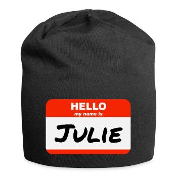 Bonjour, je m’appelle Julie Étiquette Étiquette Badge - Bonnet en jersey - noir - Devant